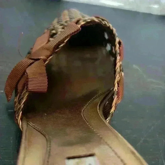 Alfani leather weave slides size 7 Gold Pewter - Picture 5 of 12